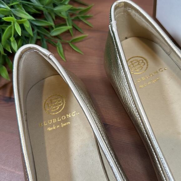 BluBlonc Maya Gold Leather Pointed Toe Bow Flats Size 36 US 6 $120 - Picture 4 of 8